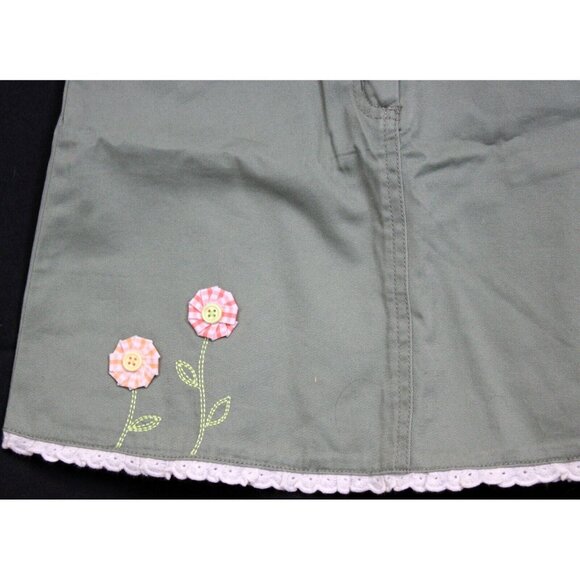 2006 Gymboree Freshly Picked Green Skorts Ribbon Flowers Lace trim Adjustable Wa - Picture 2 of 5